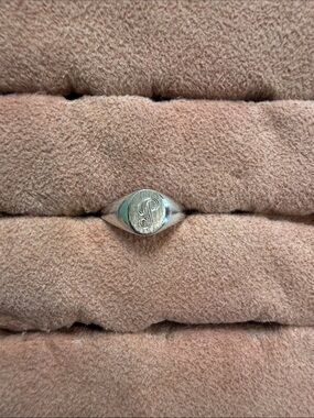 DEADSTOCK UNCAS VINTAGE Sterling Silver signet ring “P” initial ring letter ring